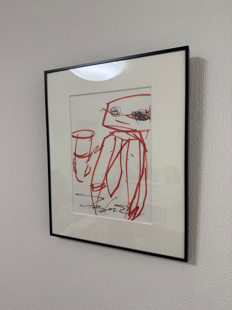 一点物 暗所保管 額付き FUTURA サイン付き アート フューチュラ 絵