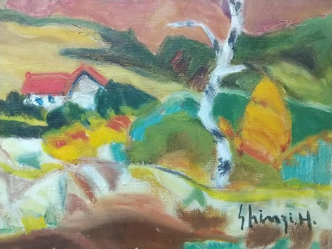 F8 「晩秋妙高高原」 絵画 油絵 油彩画 風景画 アート