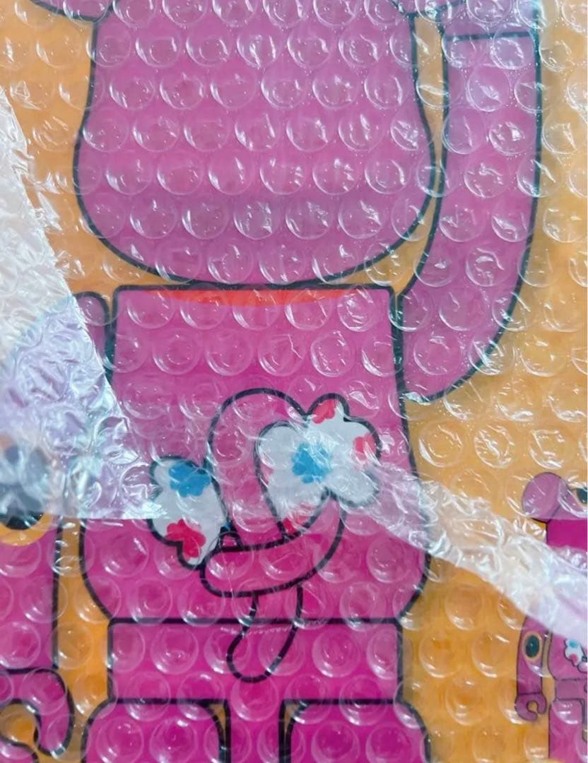 レア BE@RBRICK ベアブリック 不二家 ペコちゃん 蛍光 ピンク 招き猫