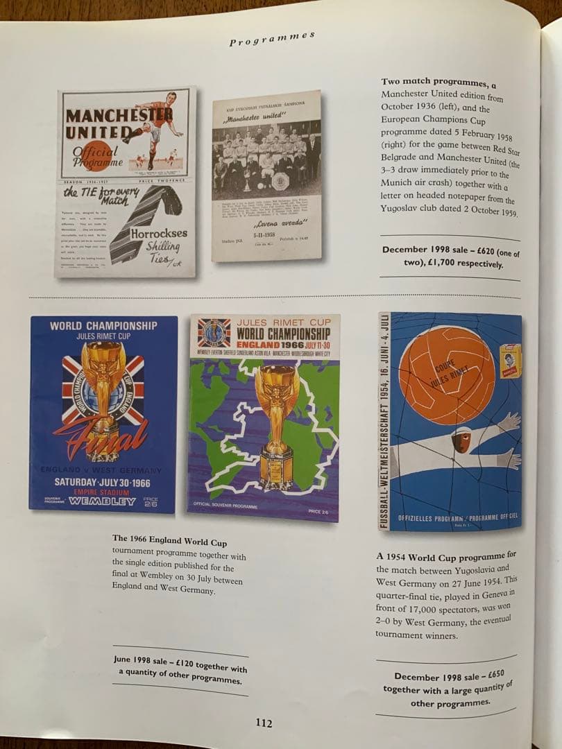入手不可能！Football Memorabiliaフットボール関連商品価格掲載