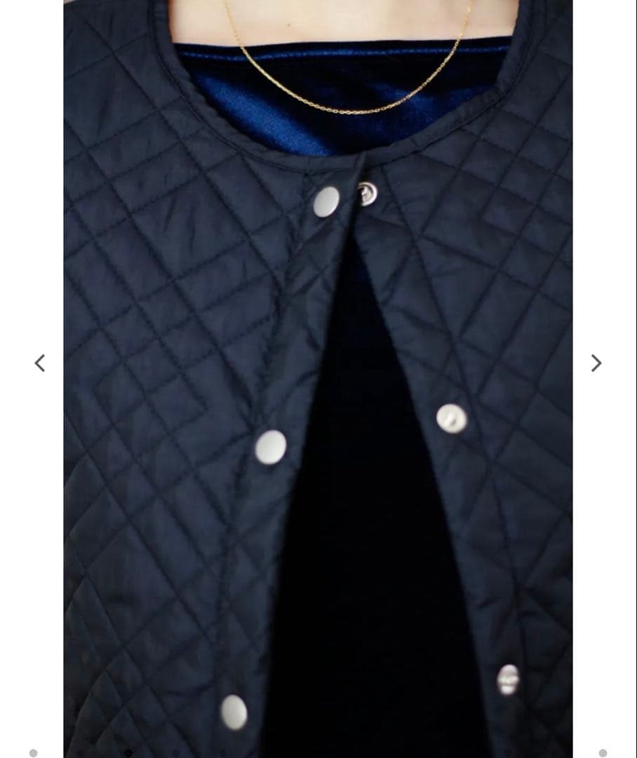unoa ウノア Quilted キルティング ベスト ナイトブルー sizeM