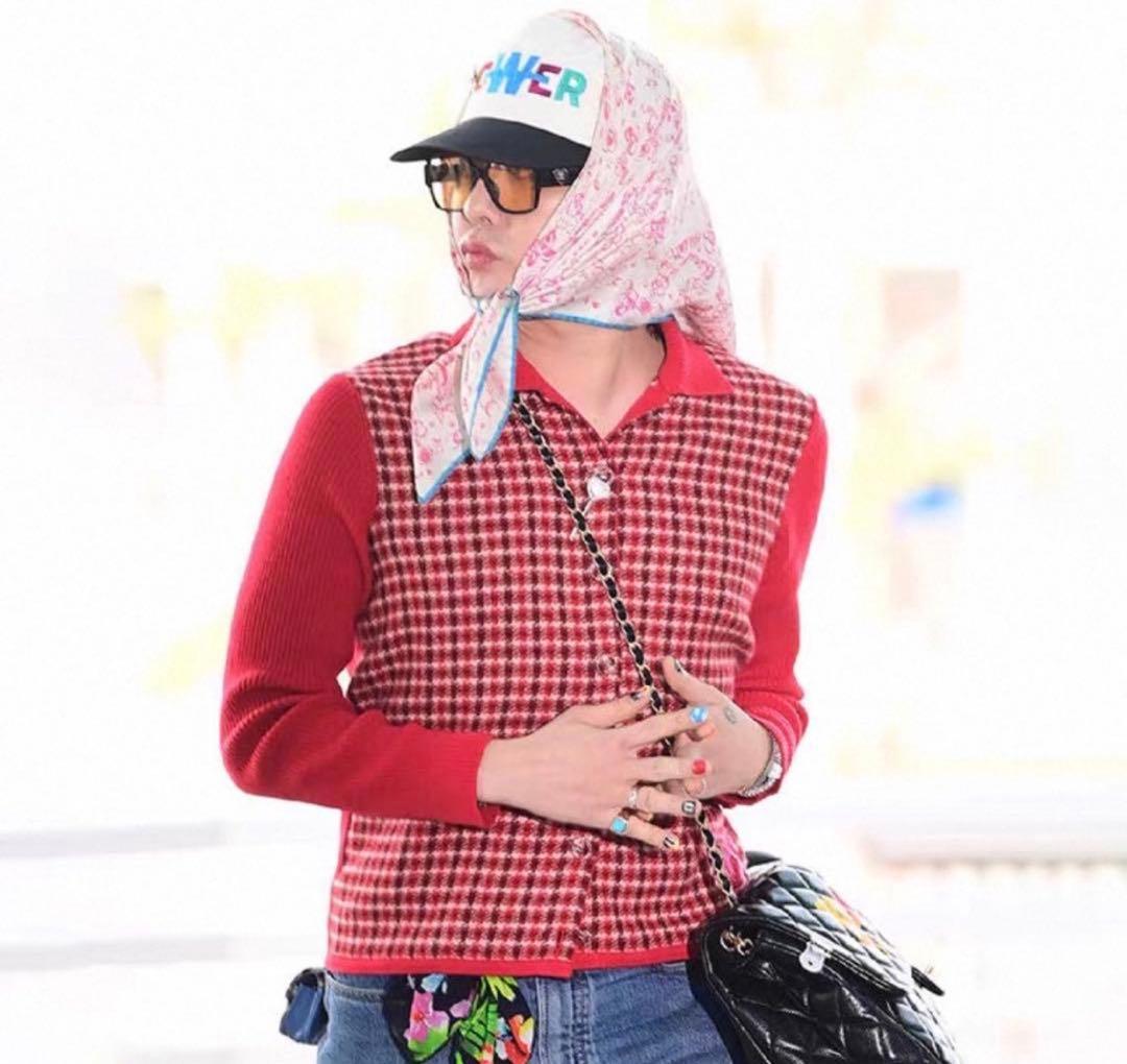 ジヨン GD G-DRAGON ジードラゴン 千鳥格子カーディガン ジヨコス