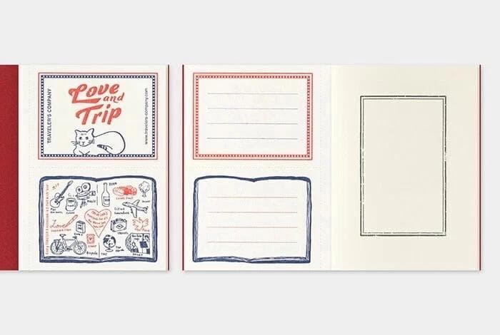 トラベラーズノート パスポートサイズ LOVE AND TRIP レッド