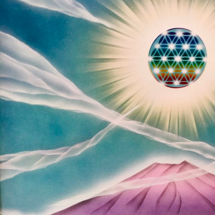 特大富士山絵画｜フラワーオブライフ神秘富士F20号潜在意識解放アセンションアート