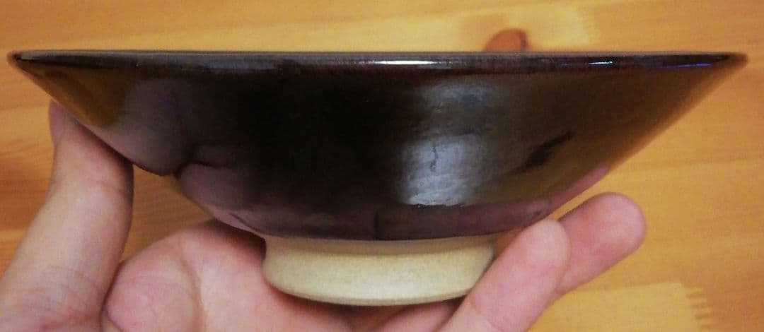 松山誠(玄斎)作　木葉　天目　茶碗　共箱　共布　略歴付　茶道具