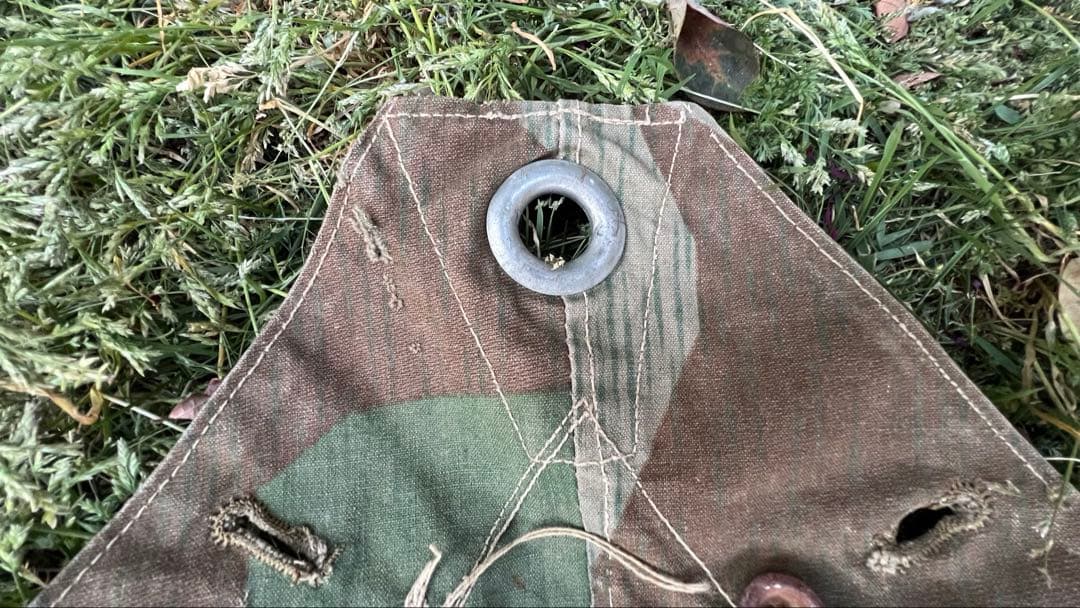 実物　ドイツ国防軍　ナチ◯ドイツ　軍幕　1945年製　スプリンターカモ