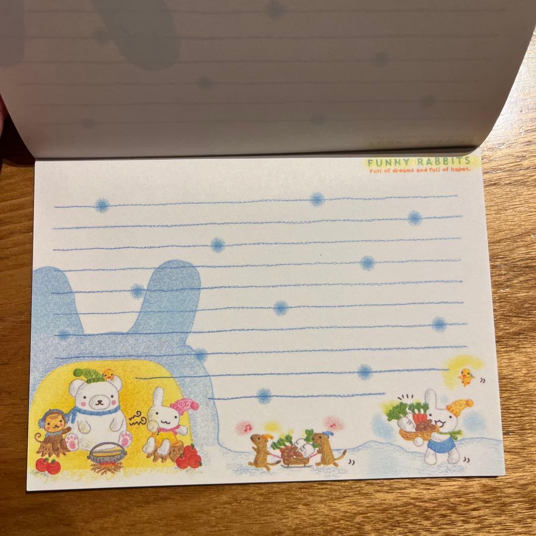 平成レトロ　メモ帳　ファニーラビッツ　うさぎ　くま　ポストカード付き