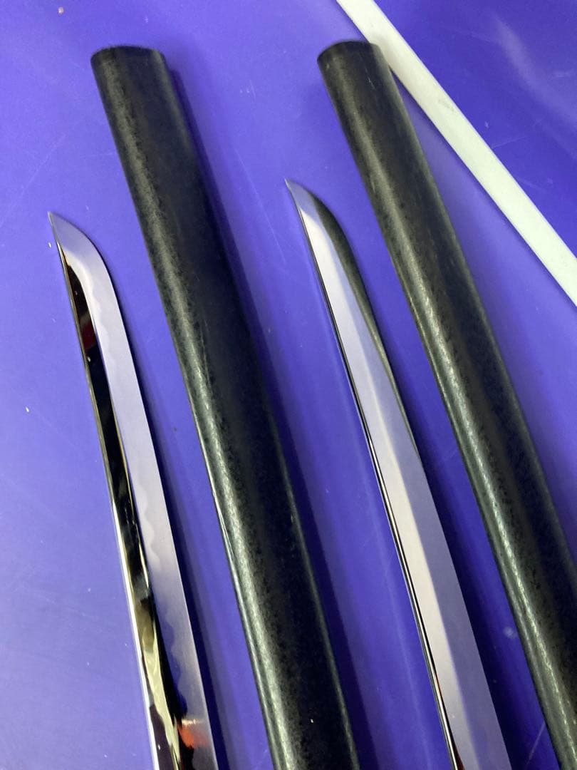 G）模造刀　日本刀　脇差　黒　2本セット