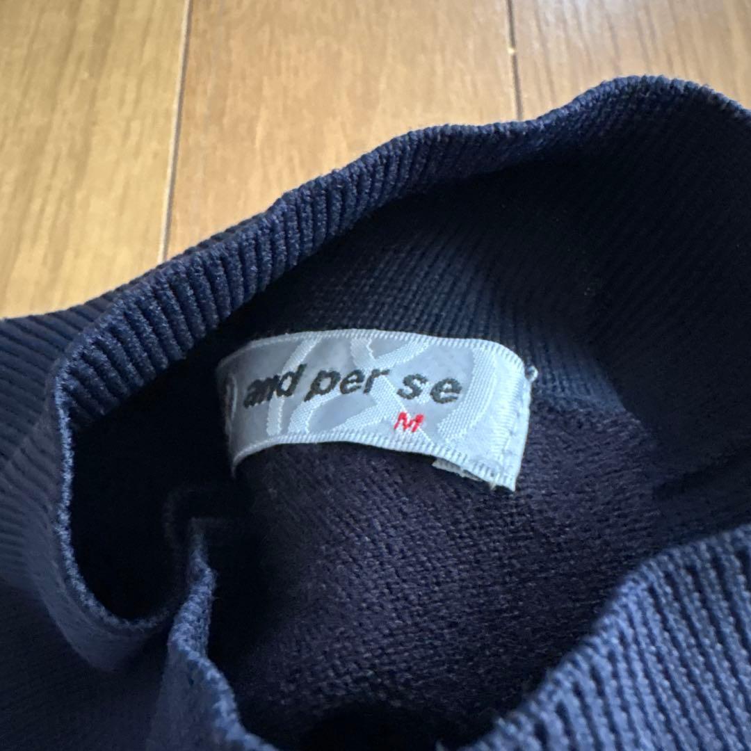 アンドパスィ ハイネックセーター ネイビー