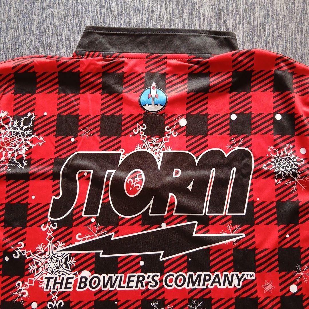 ✨新品✨ボウリングウェア　日本サイズL　ストーム　レッド　チェック　雪　トナカイ