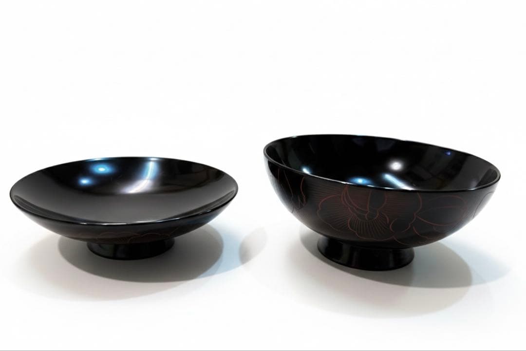 【最高級】輪島塗 牡丹彫 吸物椀 5客セット 共箱・布付き 天然木 漆器