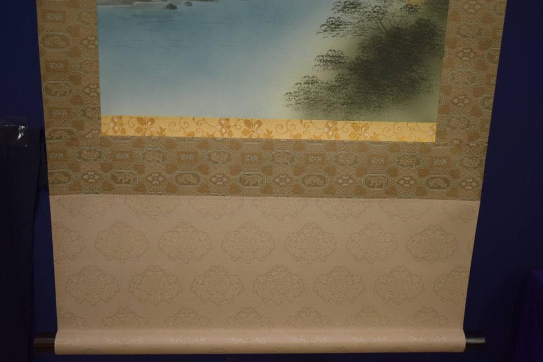 真作/契雪/富獄三羊図/梵字/赤富士/桐共箱付/布袋屋掛軸HI-633