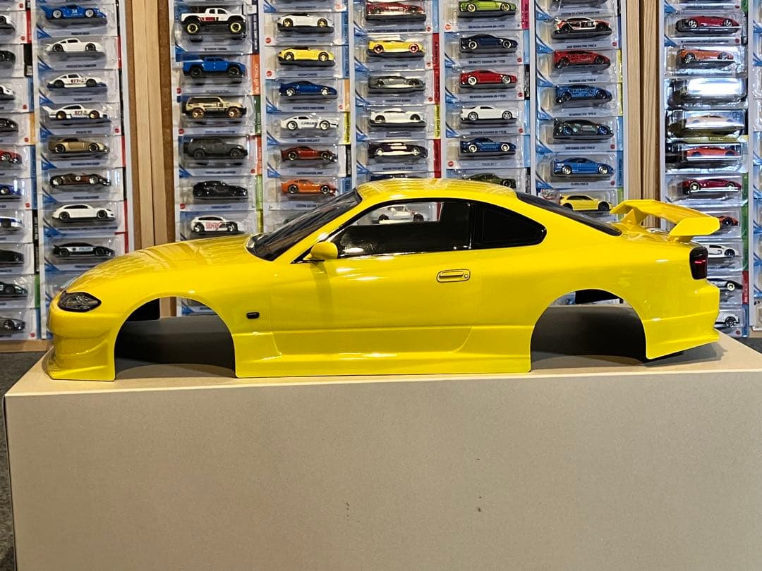 タミヤ ラジコン RC 日産シルビアS15 塗装済スペアボディ イエロー