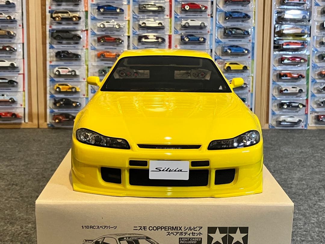 タミヤ ラジコン RC 日産シルビアS15 塗装済スペアボディ イエロー