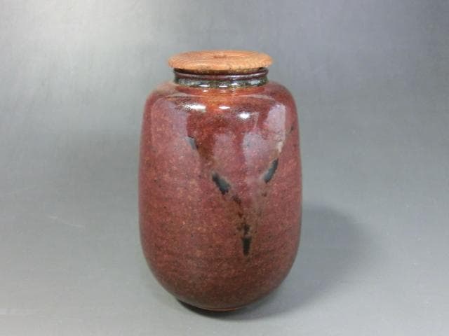 茶入れ■六祖「有祥作」茶入 桐共箱付き 棗 茶瓶 お茶道具 時代物 骨董品■