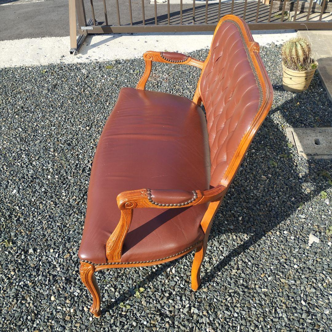 ロココ調　猫脚　二人掛けソファ