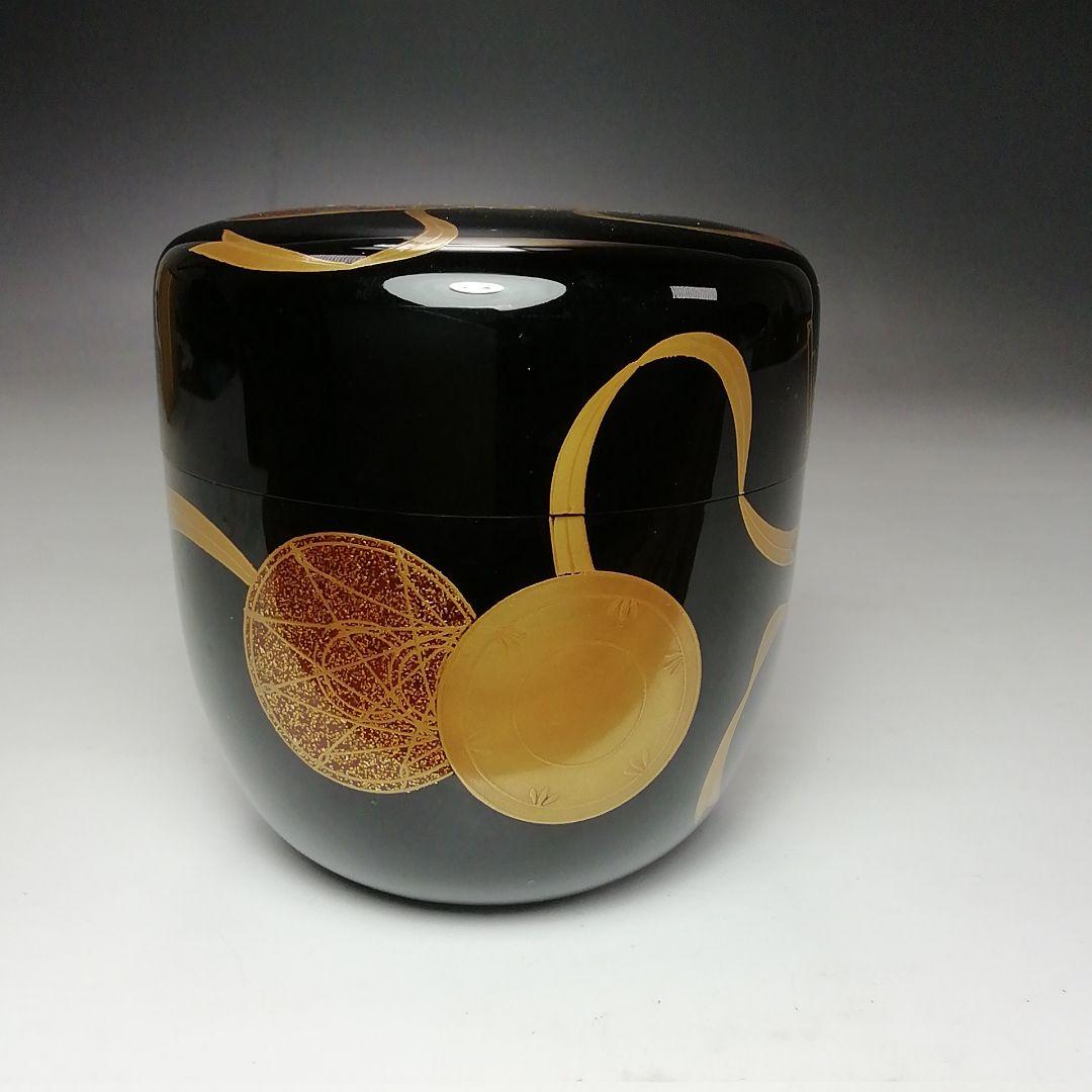 Ｓ６８８　棗　『楽器蒔絵』『大棗』『表千家　久田宗家　極箱　尋牛斎』『内銀花押』