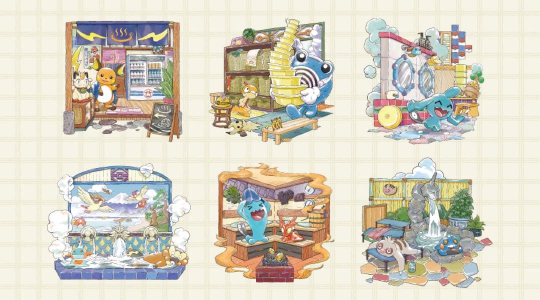 【6種コンプ】ポケモンセンター　ぽけもんせんと〜　スプリング付きキーホルダー