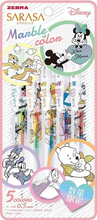ゼブラ サラサクリップ マーブルカラー 10パックSet 5色セット ディズニー