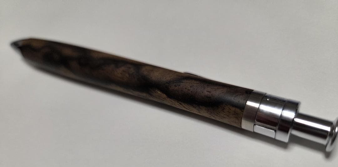 【美品】工房楔 木軸ボールペン ルーチェペン（黒柿）