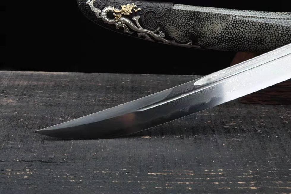 三色銅竜紋刀（魚皮型）模造刀 居合刀 武士道 武具 漢剣 唐刀 龍泉剣 手鍛造