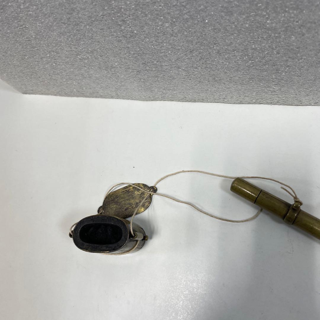 印籠型矢立　真鍮