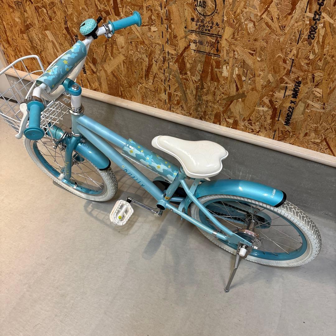 子供用自転車 水色 バスケット付き