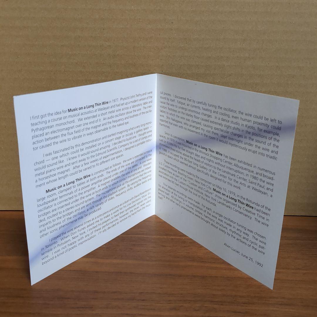 ALVIN LUCIER 『MUSIC ON A LONG THIN WIRE』