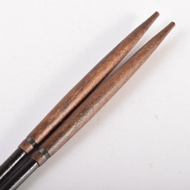 茶道具　金工師　木村清斎作　桑柄火箸　炉用火箸　共箱　C　7149