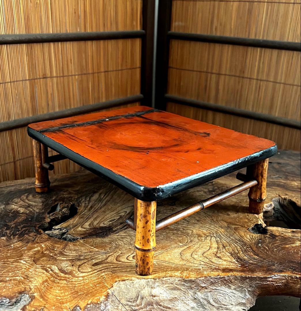 小型 古竹工細工 花台 香台 盆栽台