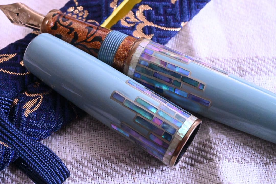 中屋万年筆、天色、螺鈿、蒔絵