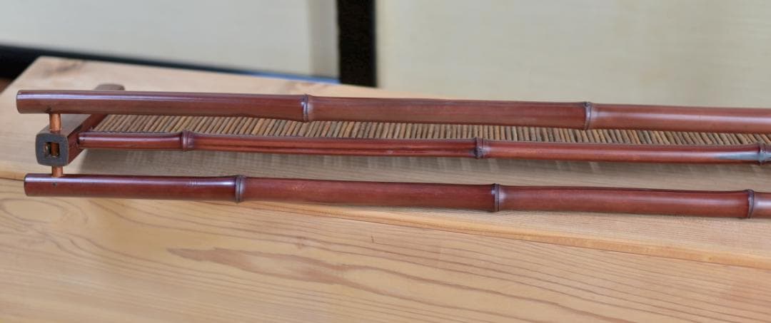 値下げ、爆竹角柱【清柳】結界竹峰作　極上品、仕切り　お茶道具/共箱