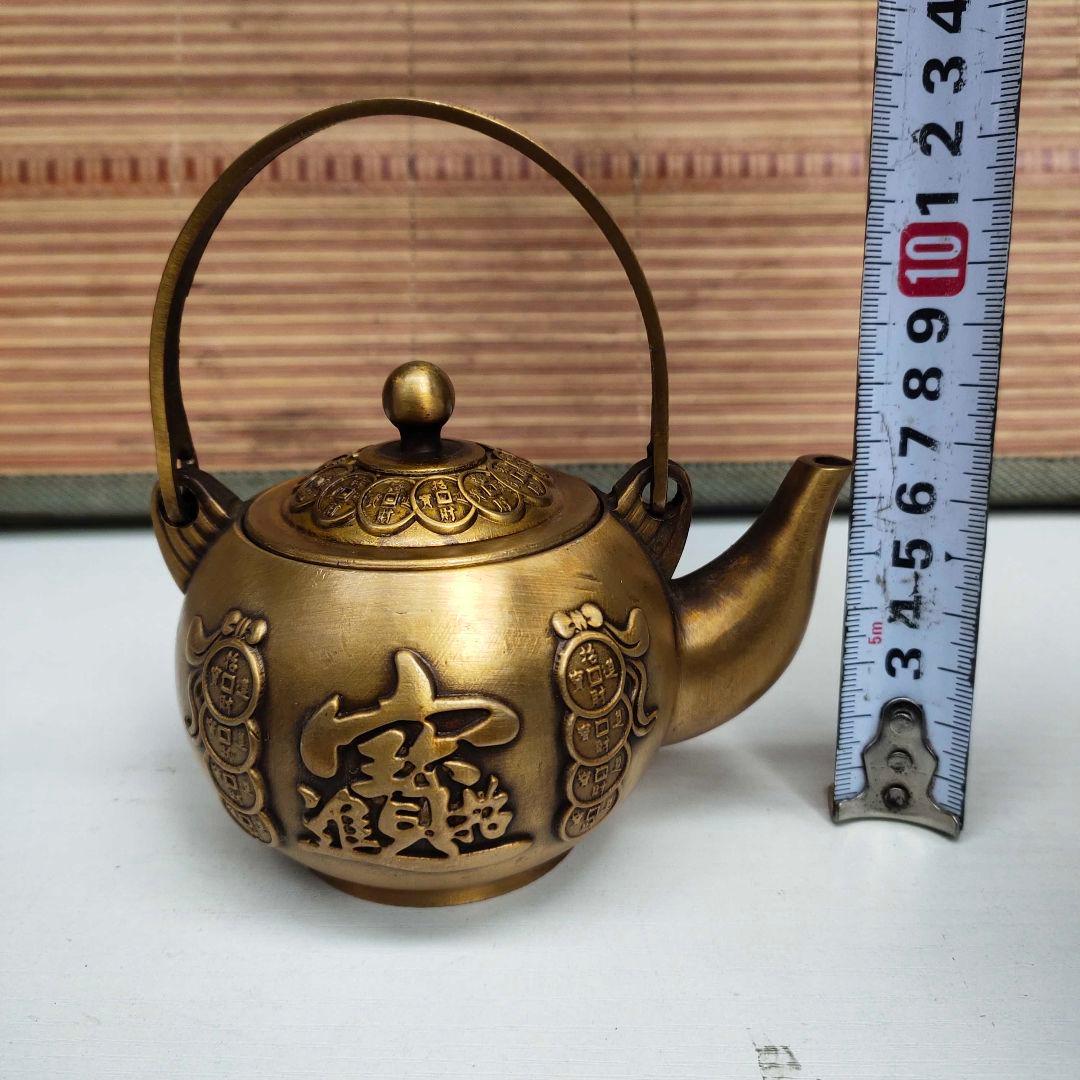 銅器 招財進宝 急須 茶道具 工芸品 美術品 置物