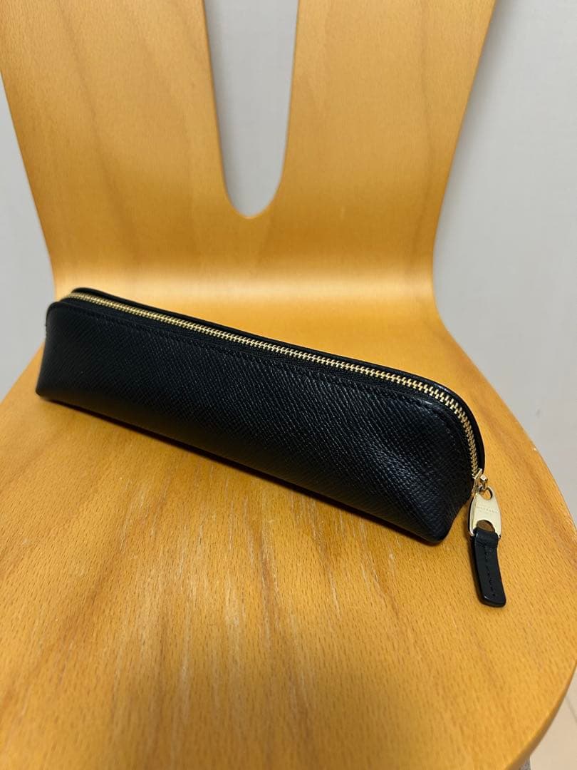 SMYTHSON ブラック レザーペンケース