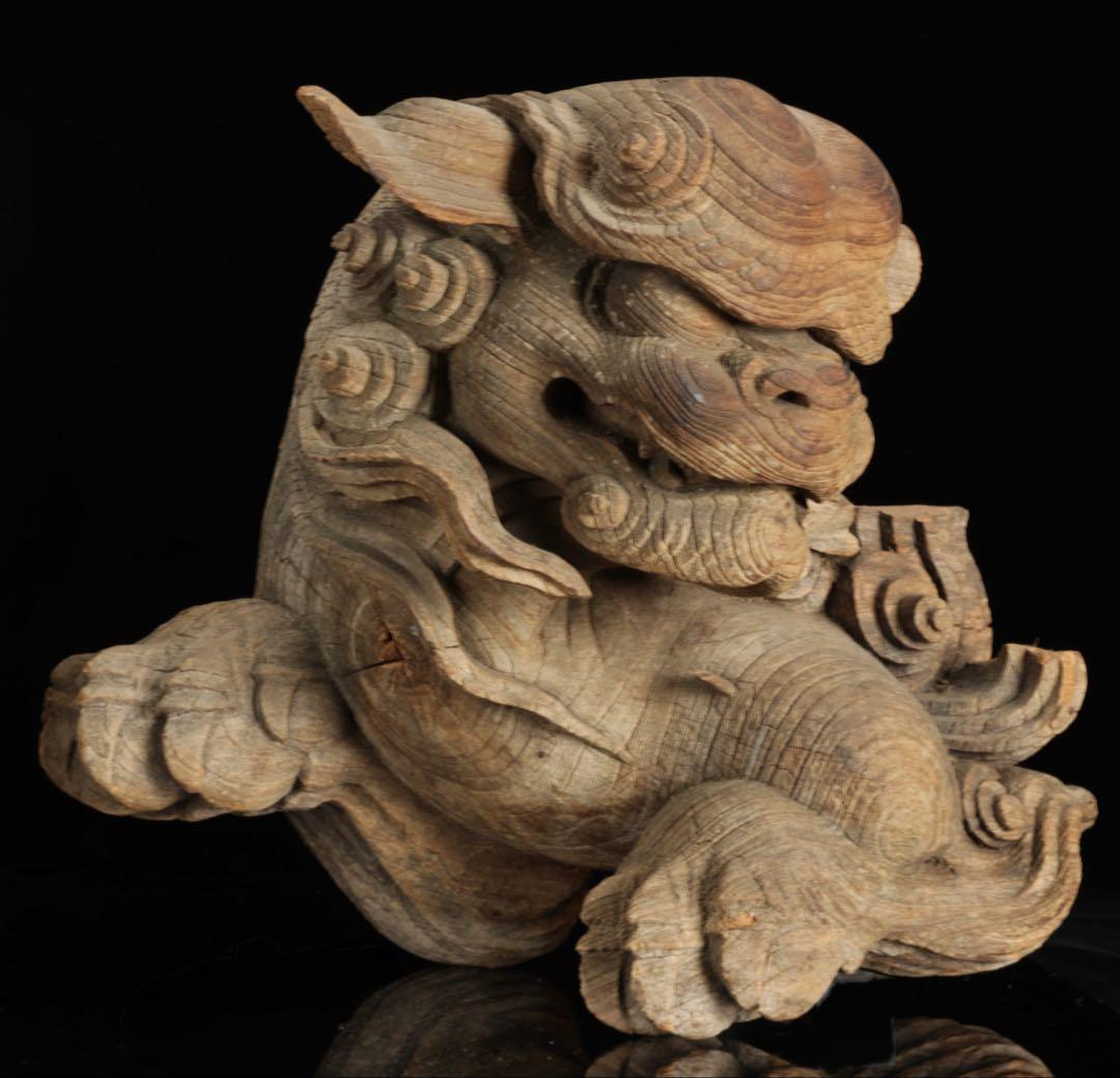 石川雲蝶 木彫 獅子木鼻 阿吽 一対 仏教美術 彫刻 神社仏閣 古美術 骨董品