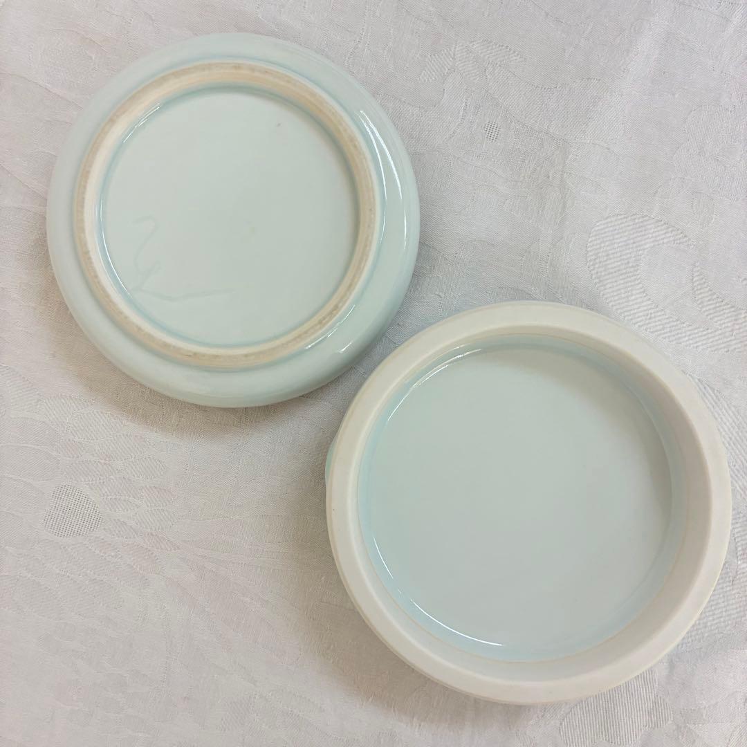 陶房 游騁窯 天坊昌彦 蔦文印盒 香合 茶道具 青磁