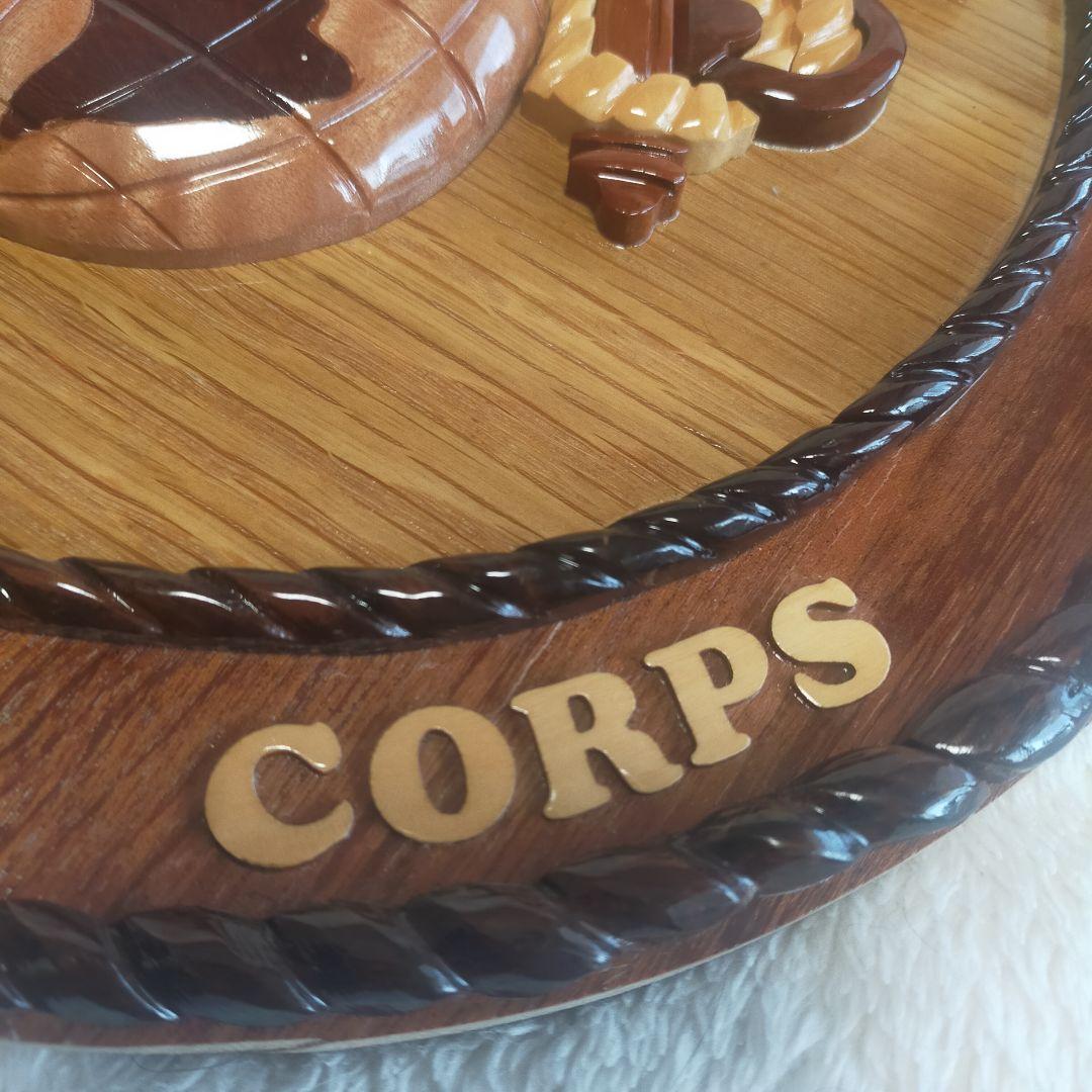 アメリカ MARINE CORPS 海軍 壁掛け インテリア 木製 彫刻