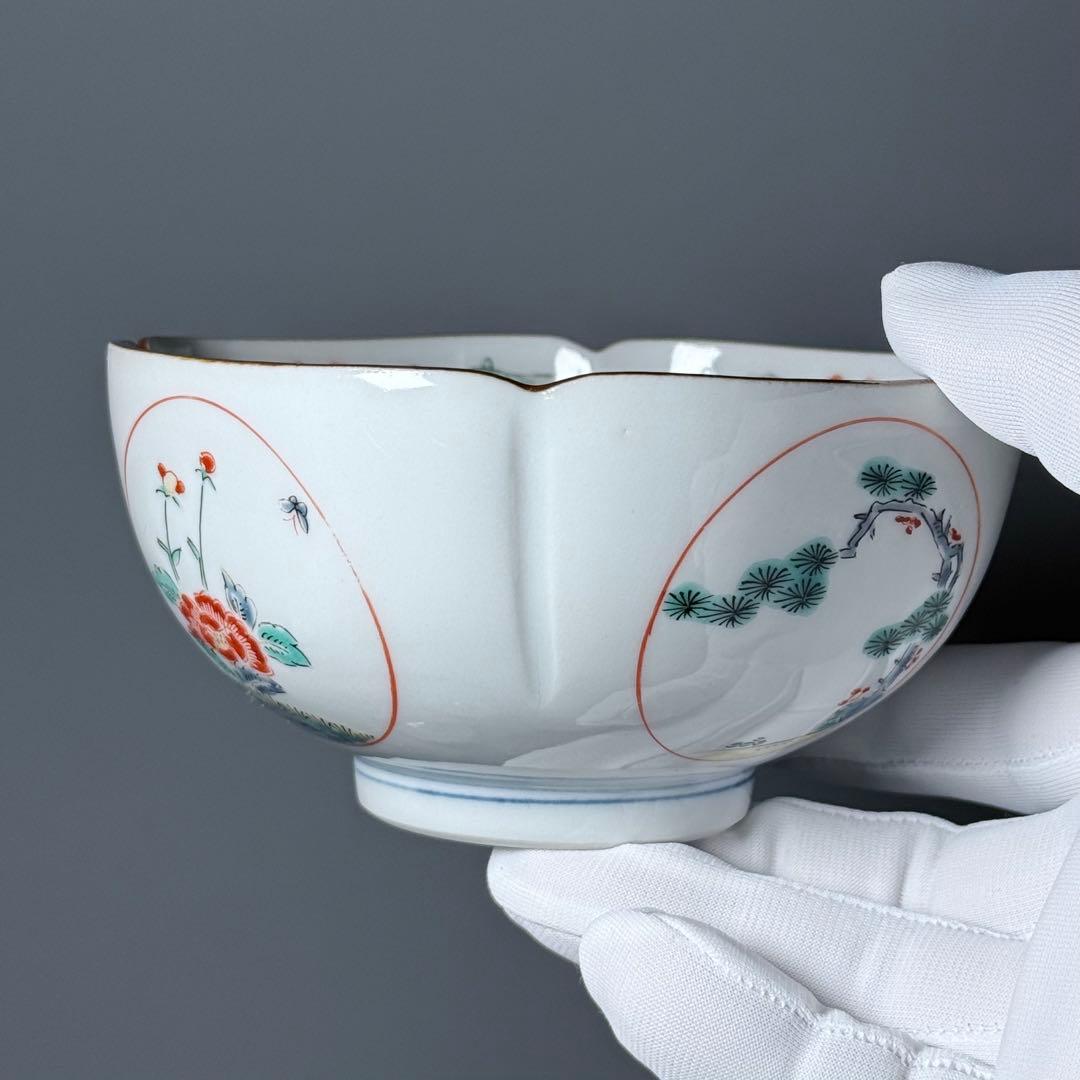 古伊万里　柿右衛門様式　向付　13客　赤絵龍図　竹に紅葉　梅　花蝶図　老松