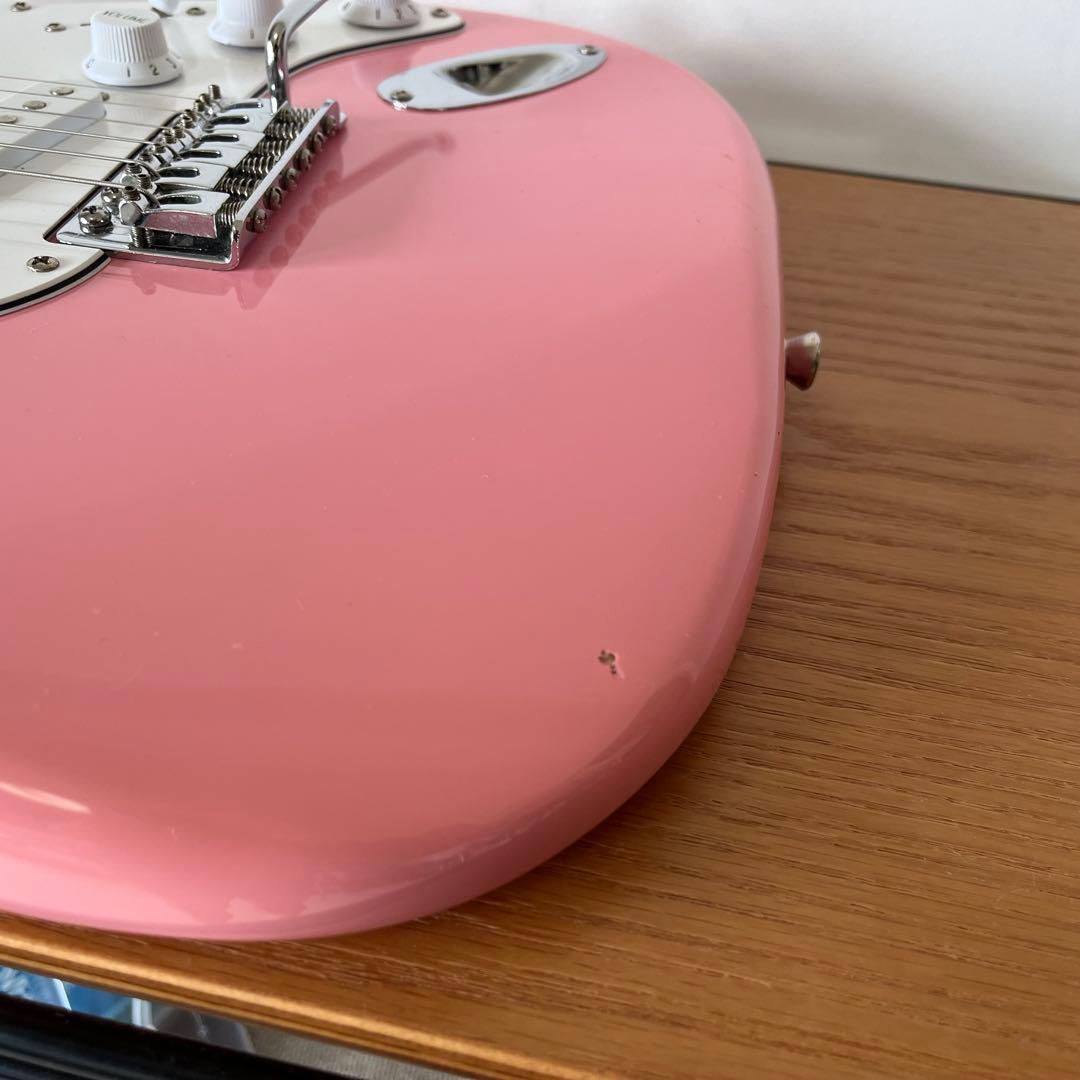 ストラトギター(ピンク)PLAYTECHプレイテック初心者向け