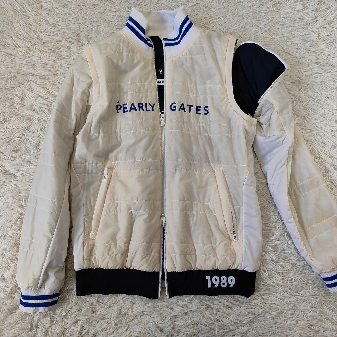 パーリーゲイツ　4way リバーシブル ブルゾンジャケット　白×紺　ベスト　M