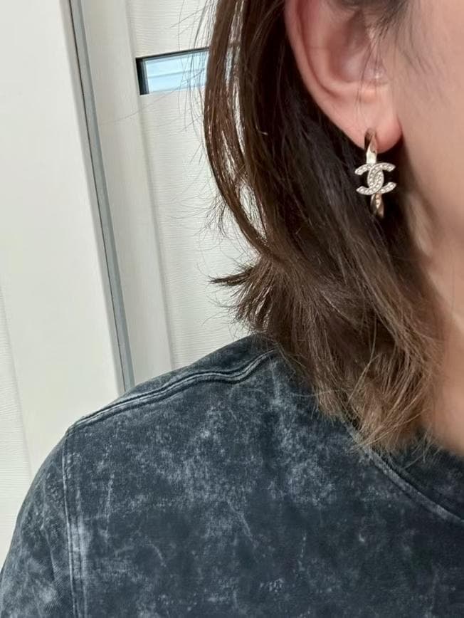 ピアス ゴールド ココマーク フープピアス