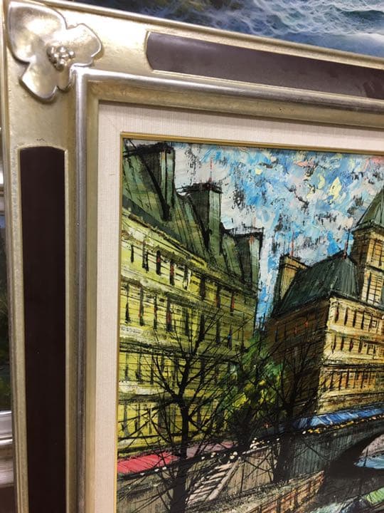 油絵手書き原画  ベニスの運河  イタリア画家バツシーニ作品大作
