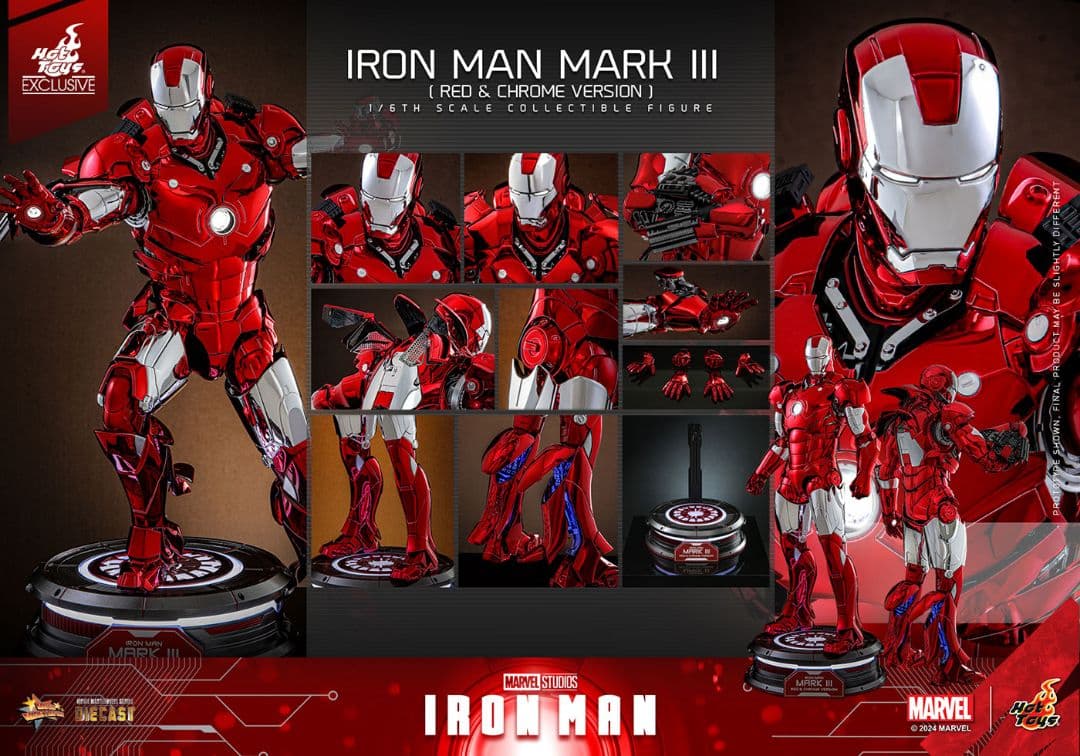 ホットトイズ 1/6アイアンマン・マーク３（レッド＆シルバー版）