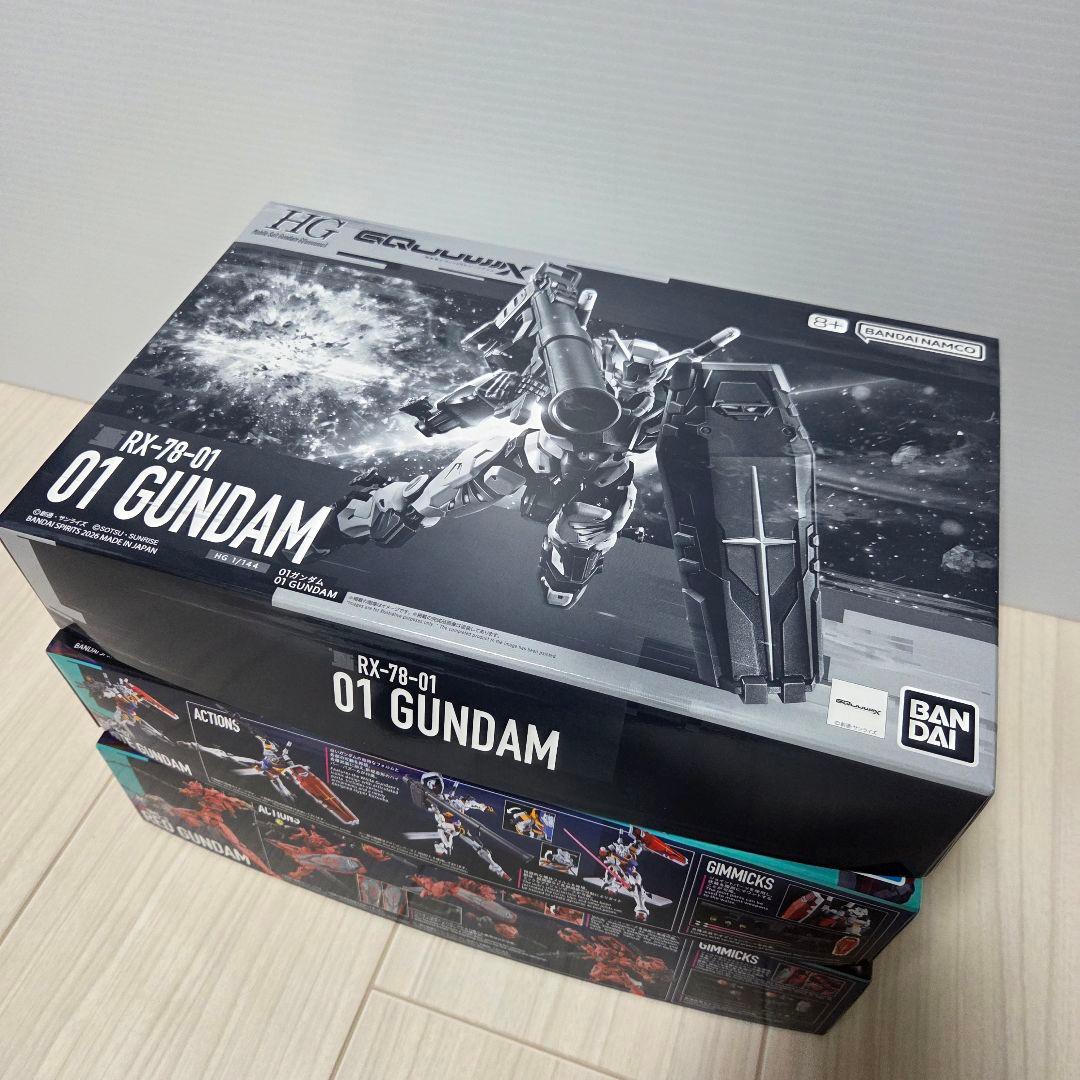 GQuuuuuuX HG 01ガンダム + 白いガンダム + 赤いガンダム