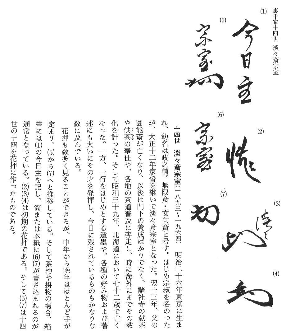 裏千家14世淡々斎宗室自筆一行『仙雲横寿山』掛軸（共箱）