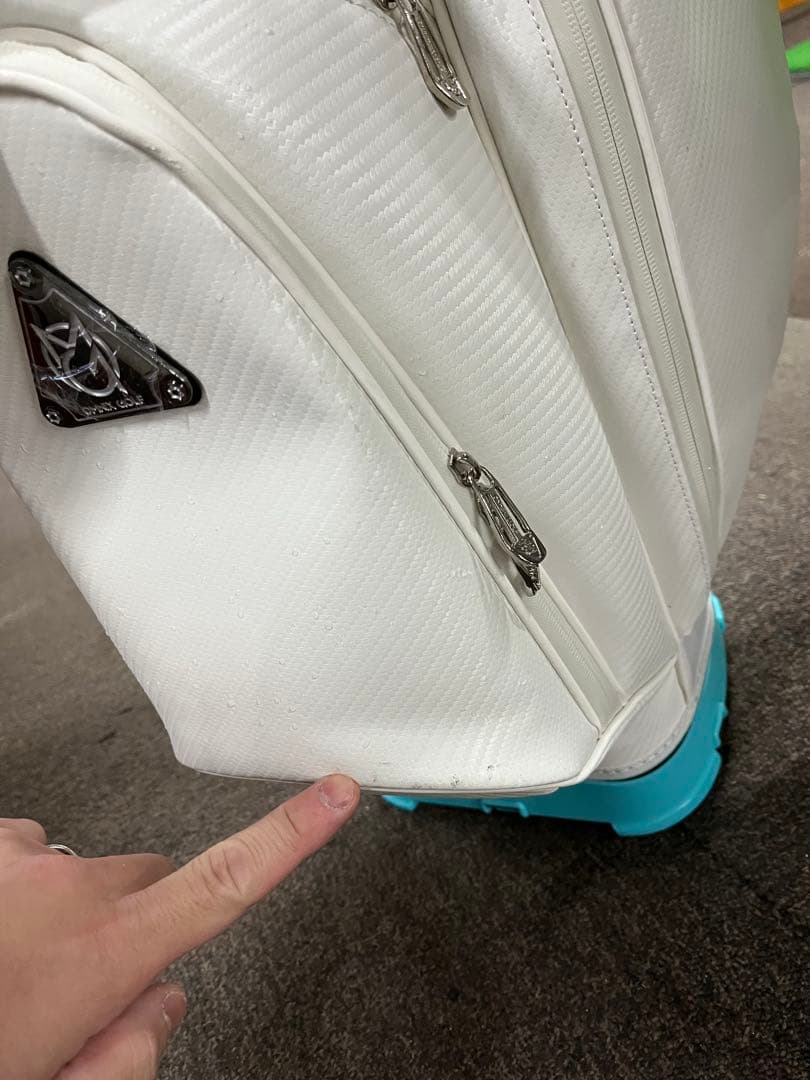 OMNIX GOLF キャディバッグ ホワイト/ターコイズ　8.5型