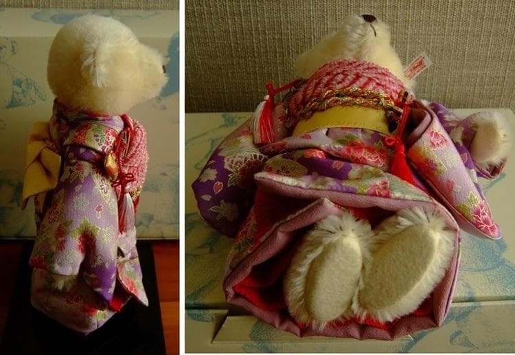 Steiff/シュタイフ・日本限定・市松・着物・テディベア・28cm