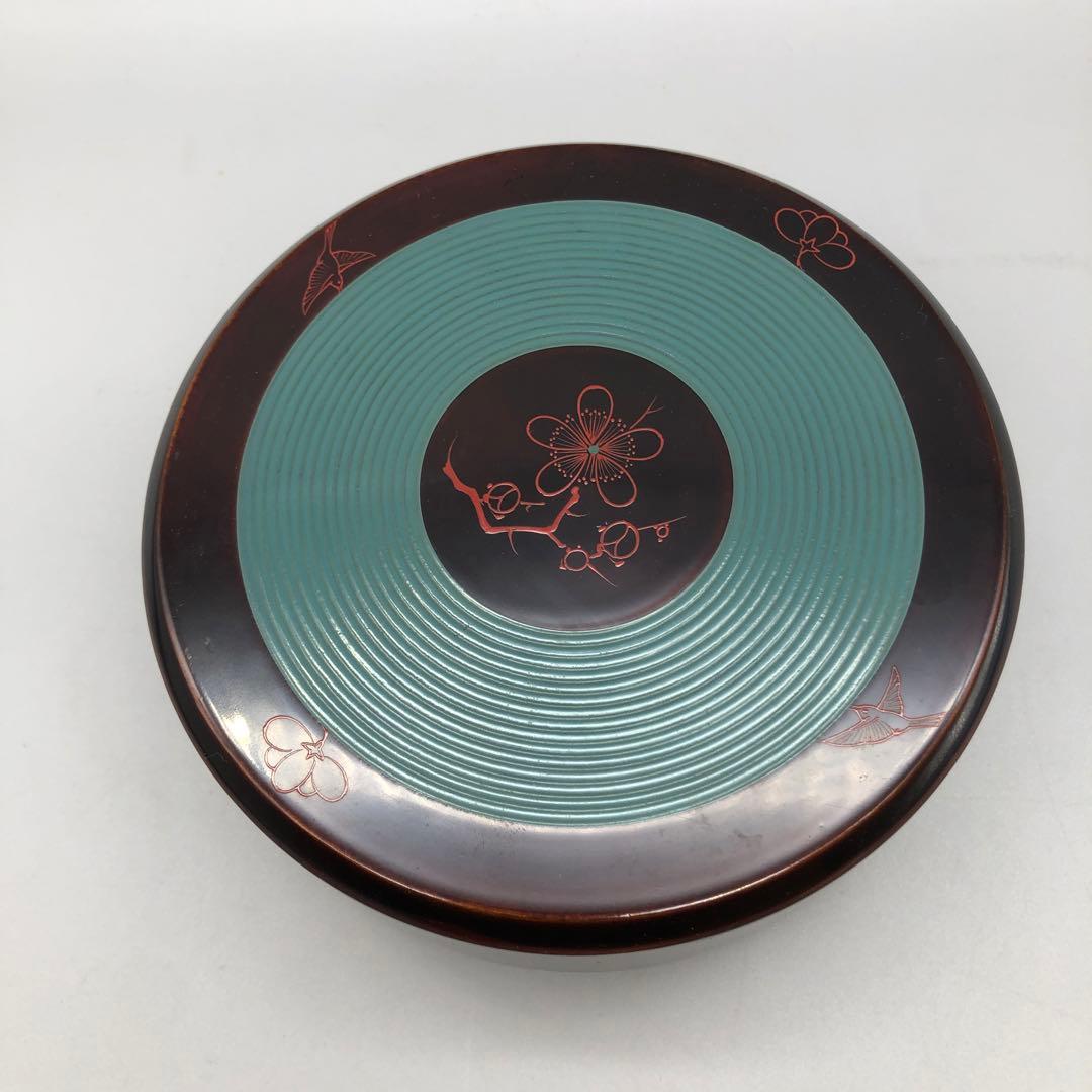 新品未使用木箱入り宮内庁御用達山田平安堂高級漆塗り鶯宿梅菓子器伝統工芸品