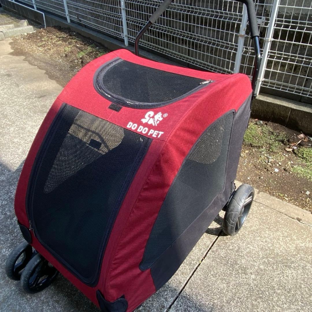 ◎DO DO PET:犬用カート バギー大型犬、多頭中型犬 四輪 多機能 レッド