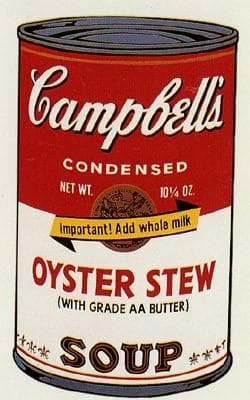 額装品/Sunday Bキャンベル缶 Ⅱ Oyster Stew/ウォーホル
